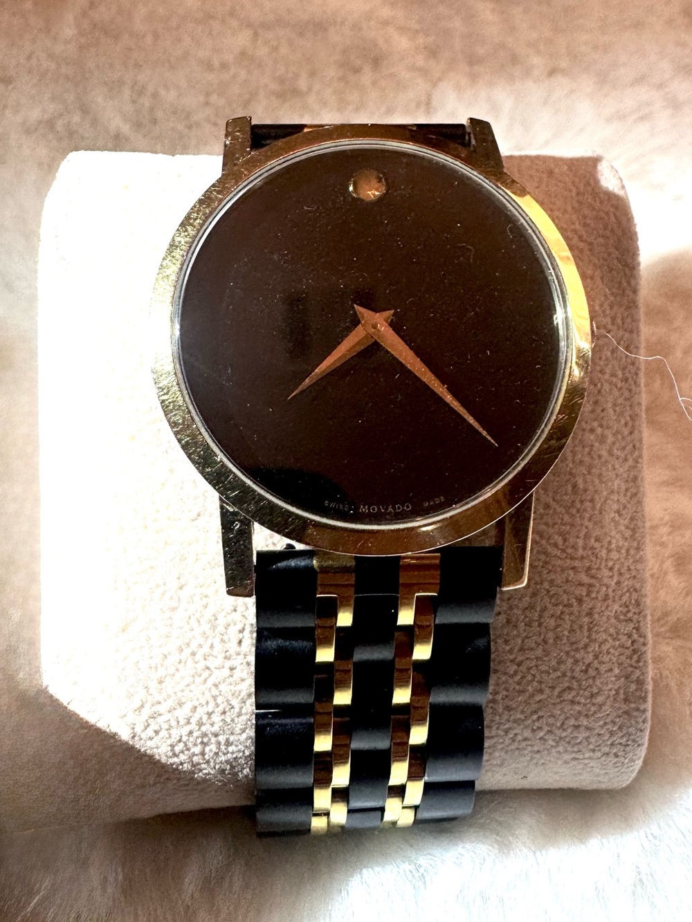 Movado Black and Gold Two-Tone Museum Bracelet Watch